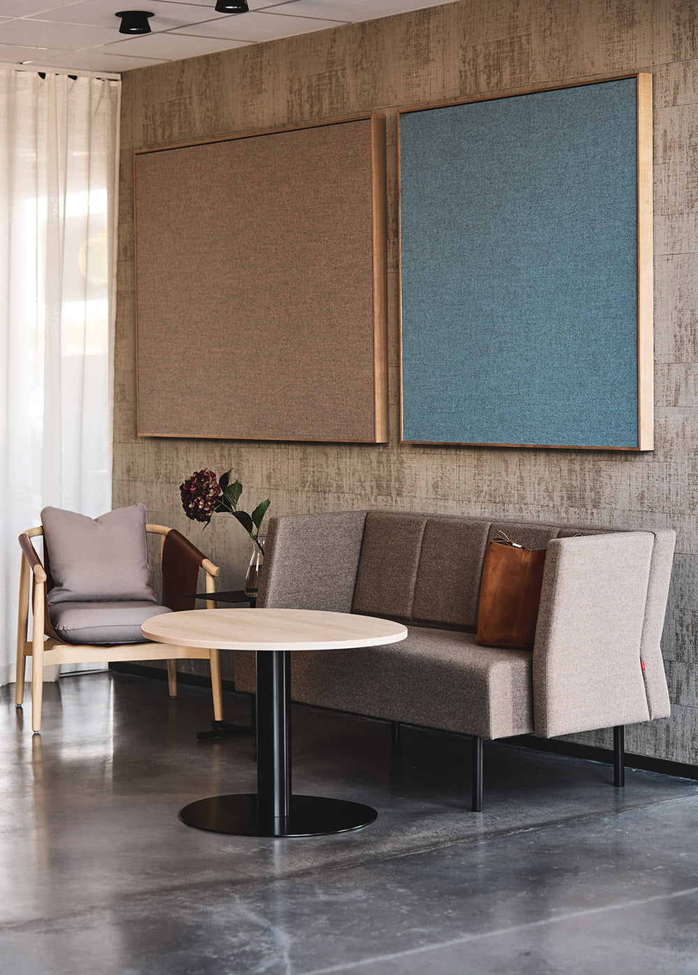 Væghængt akustikplader/opslagstavle Beklædt Collage EcoSUND®