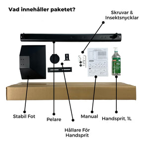 Hygiejnestand Sort Med Fodpedal + 1 Liter Håndsprit