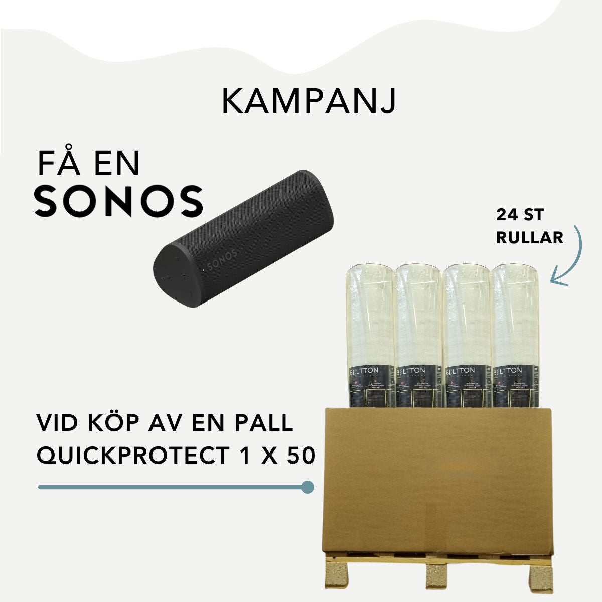 QuickProtect Selvklæbende Gulvbeskyttelse 120g, 1x50m - Pallepris