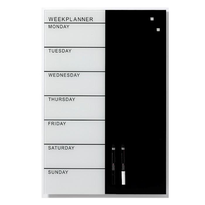 Magnetisk Glastavla Weekplanner 40x60cm - Wulff Beltton