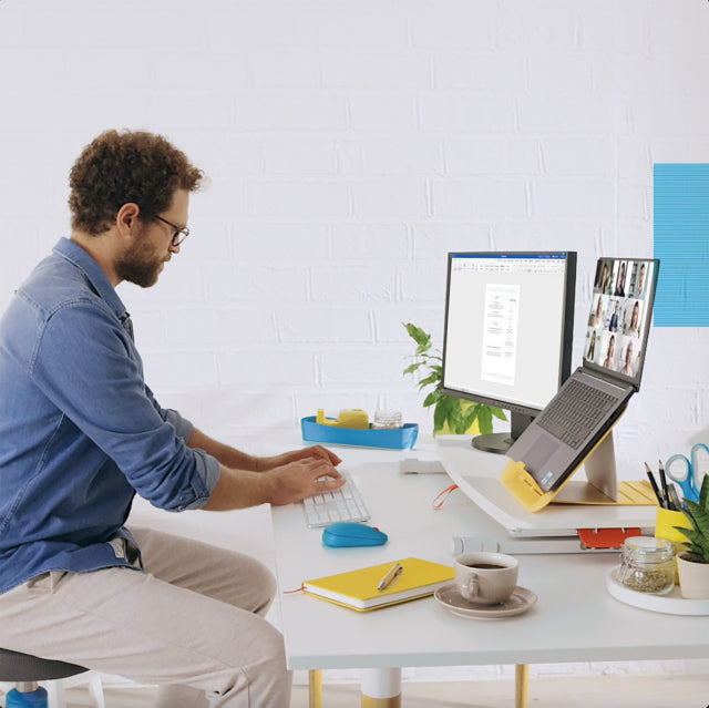 Laptopstand med udtrækkelig tastaturbakke Leitz Cozy Ergo