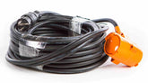 Splejsningskabel 230V / 16A 10m KEDU-stik 2-vejs, Gummikabel H07RN-F 3x1,5mm²